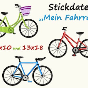 Stickdatei MEIN FAHRRAD Fahrräder Bike radfahren machine embroidery design Rad bicycle Bild 1