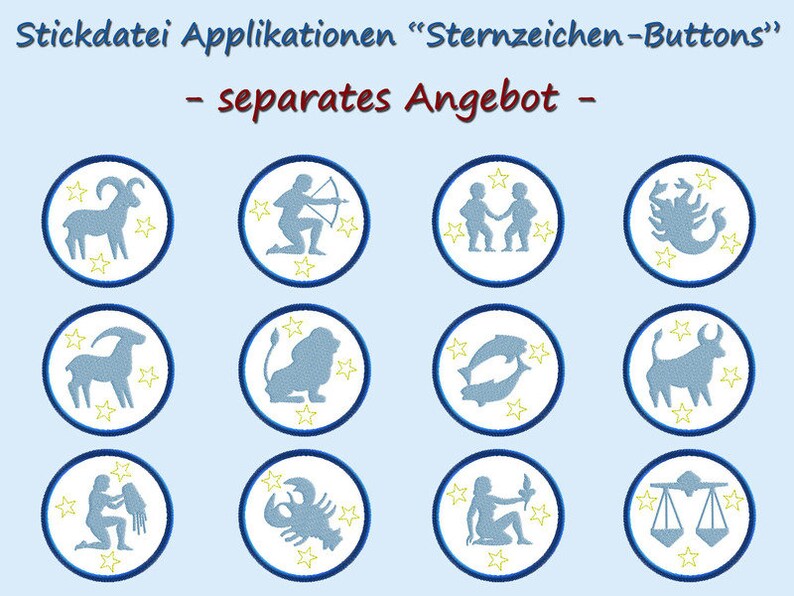 Stickdatei STERNZEICHEN 26-teilig Horoskop Zodiac Bild 3