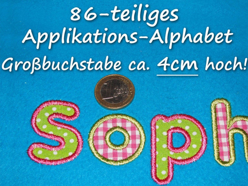 Stickdatei Applikations-Abc Kleine Zeichen 86-Tlg. Bild 4