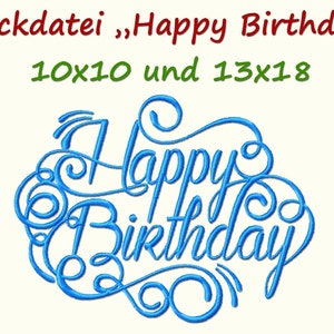 Embroidery file HAPPY BIRTHDAY lettering birthday