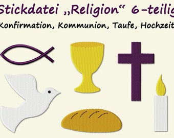 Stickdatei Taufe Religion Konfirmation Kommunion embroidery design christening communion