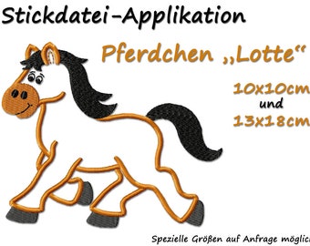 Stickdatei PFERDE-APPLIKATION LOTTE Pferd Pony