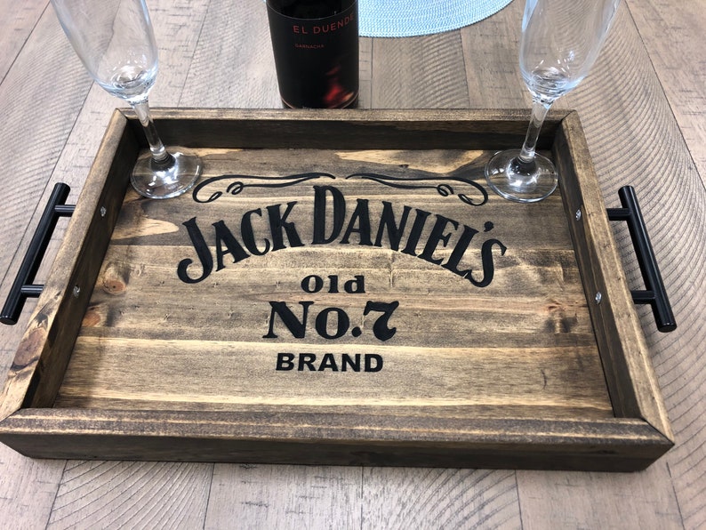 Jack Daniels Solid wood carved Tray Etsy