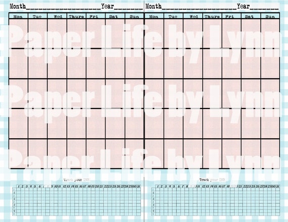 Monthly Calendar With INR Tracker | Etsy