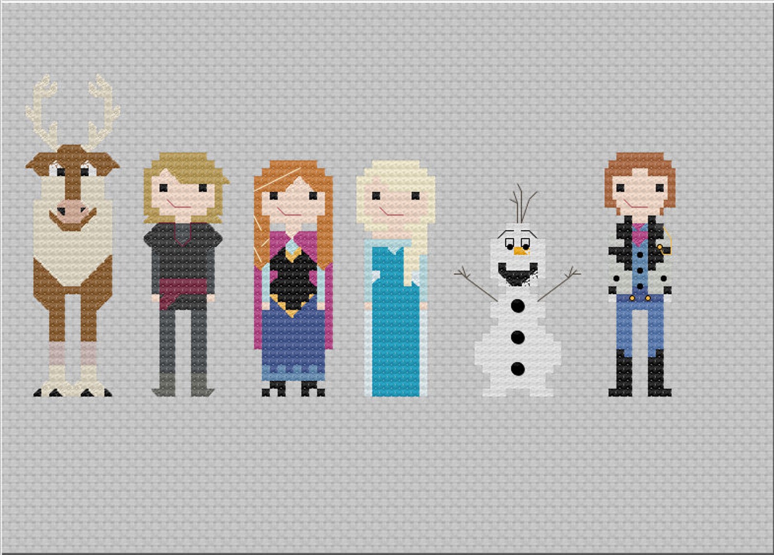Disney Frozen Characters Cross Stitch PDF Pattern Etsy