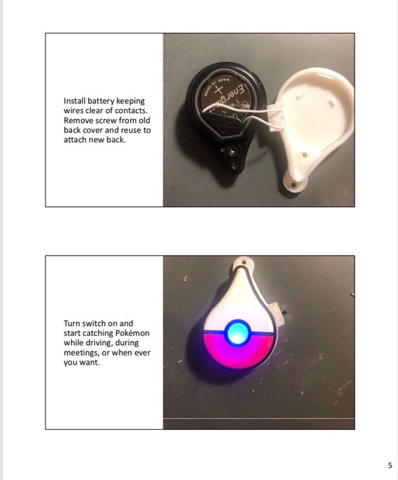 Pokemon Go Plus Modifier Back Plate With Switch Etsy