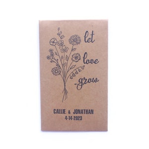 Bomboniere personalizzate per semi di nozze - Bomboniere Kraft - Let Love Grow Favor - Bomboniere per pacchetti di semi - Bomboniere ecologiche - SEMI NON INCLUSI