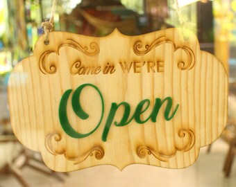 Open Closed Sign Vintage Style 12, Double Sided Open Sign, Reversible ...