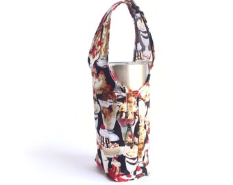 Icecream foldable tumbler bag, water bottle carrier, eco friendly coffee cup carrier, bubble tea cup holder, tumbler carrier, boba tea bag