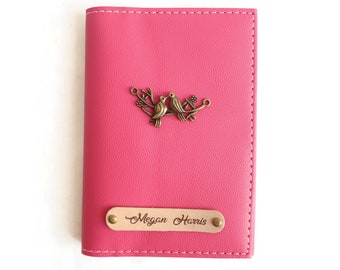 Passport wallet personalized, pink passport holder personalized, passport cover for women, passport cover girl, gift for her