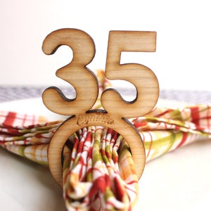 Serviette Ringe personalisieren SET von 8pcs/25pcs, 35 Jahre Jahrestag Serviette Ring, Holz Serviette Ring, Serviette Halter Holz, 35 Jahre Jubiläum