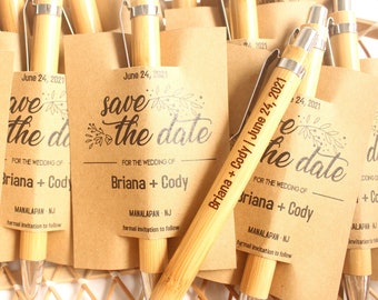 160 x personalized pens with cards, Save the Date, Eco friendly gifts, bulks wedding favors, promotional gift, bulk wedding gifts for guests