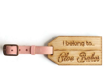 Double sided luggage tags personalized, 2-sided custom luggage tag, personalized bag tag, travel gifts, gift for her, pink suitcase tag