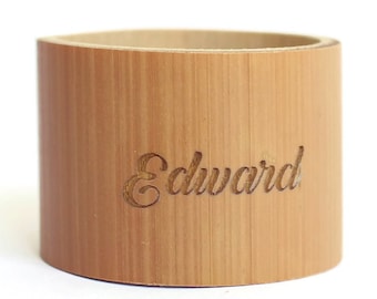 Personalized Napkin rings birthday decoration, custom napkin rings vintage, napkin holder, bamboo napkin rings, personalized napkin holder