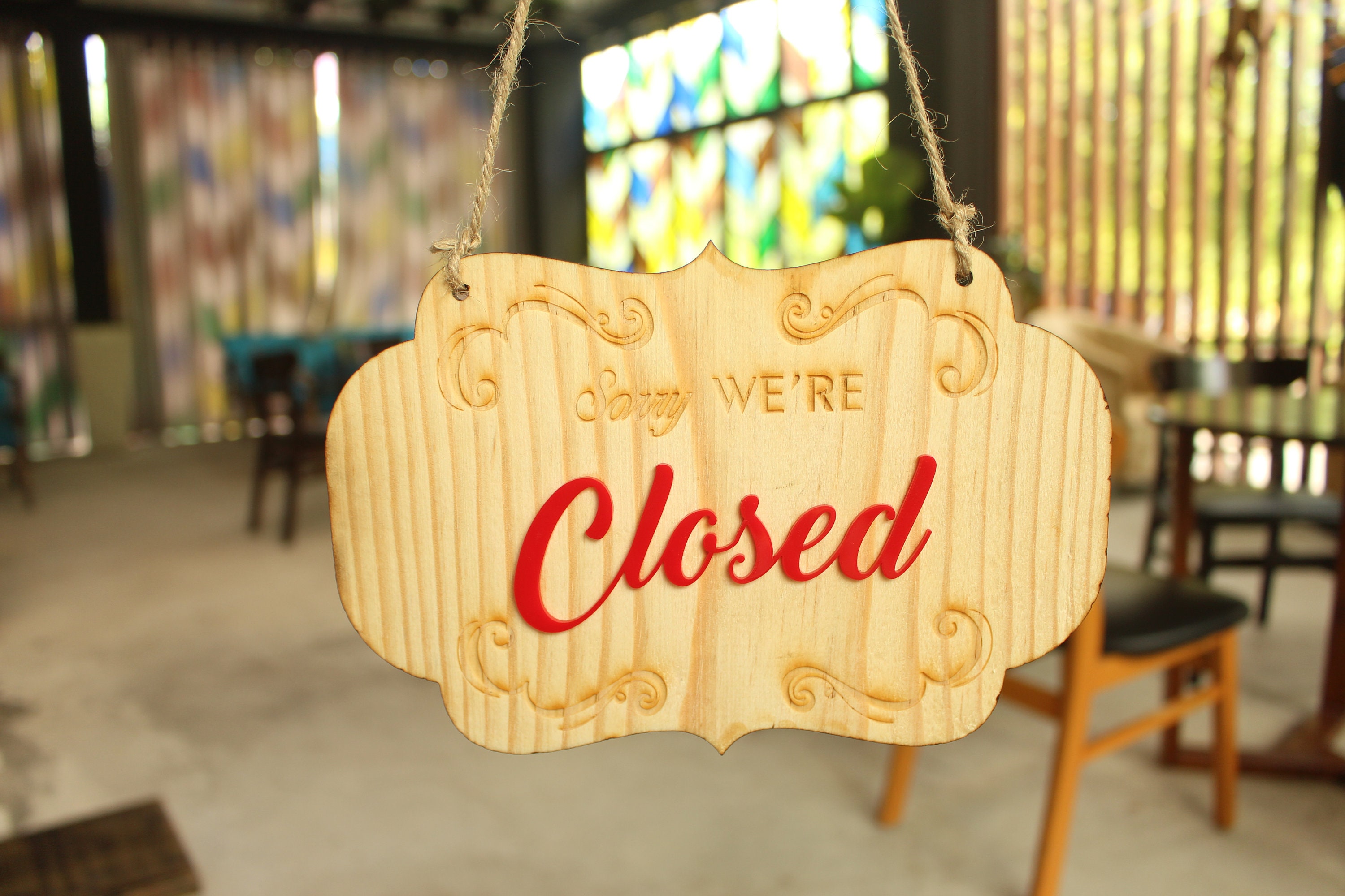 Reversible Open Closed Sign, FREE SHIPPING, Wooden Open Closed Shop ...