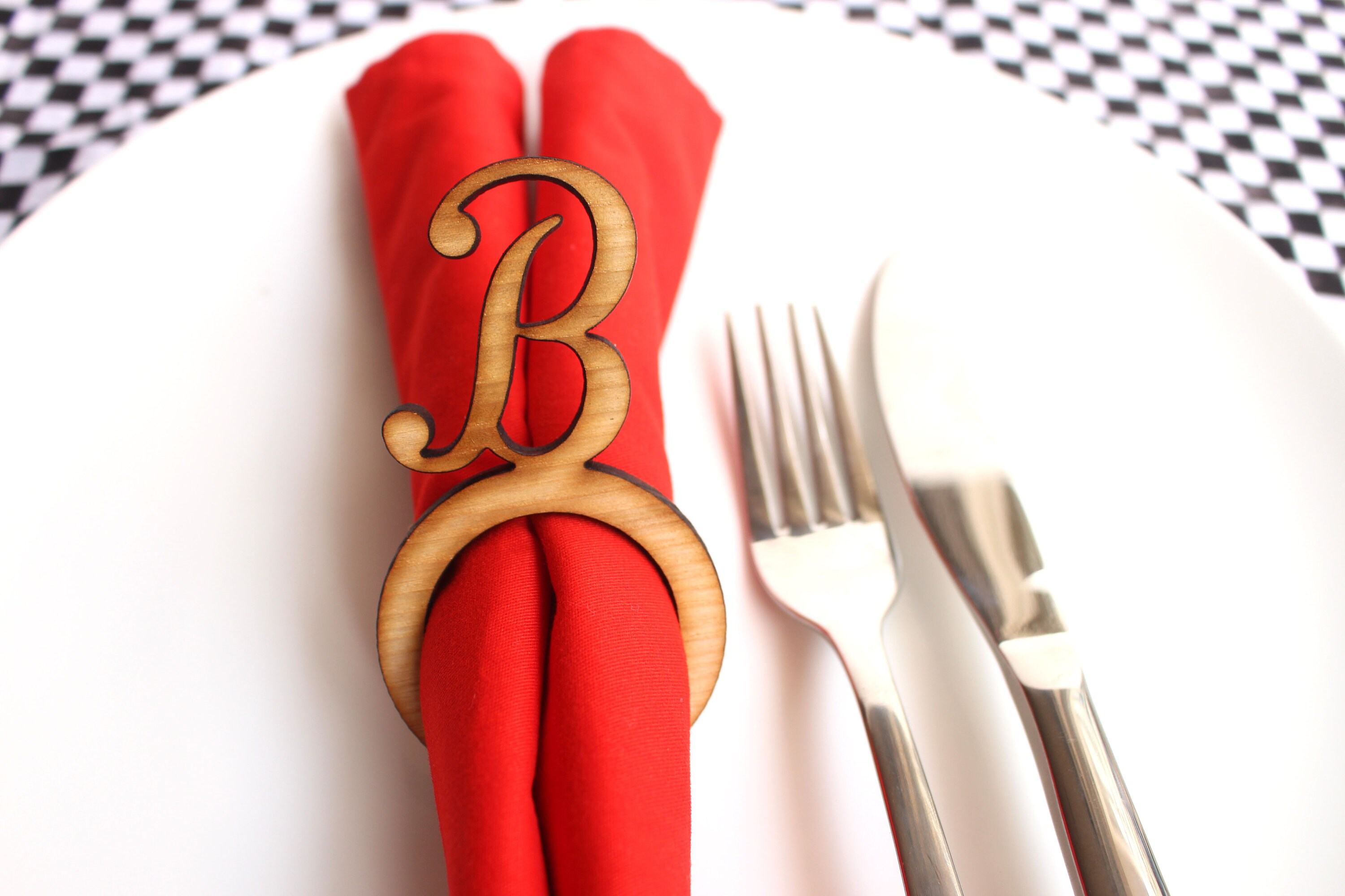 Initial Napkin Rings SET Etsy