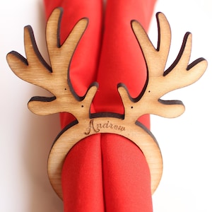 Serviette Ringe SET von 8 Stück, Holz personalisierte Serviette Ringe, Weihnachten Serviette Ringe