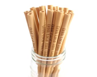 Personalized Bamboo straws, Reusable straw, Custom Engraved bamboo straw, Wedding straws, paille en bamboo, Zero Waste vegan Drinking straws