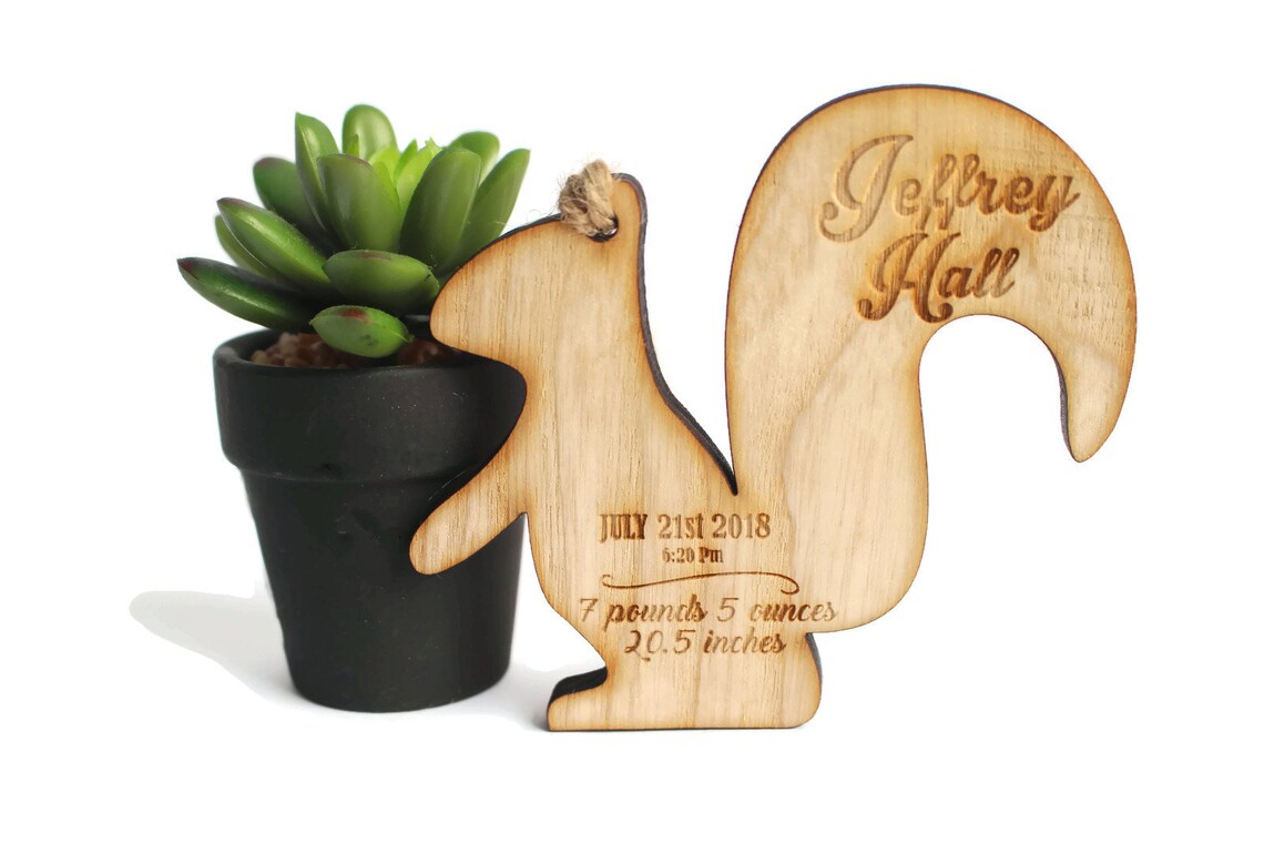 SQUIRREL Gifts Personalized Ornament With Pouch New Baby Etsy