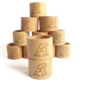 LOT 12Stk oder 36 Stück Personalisierte Serviettenringe Geburtstagsdekoration, personalisierte Serviettenringe, Bambus Serviettenringe, personalisierter Serviettenhalter