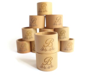 LOT 12pcs or 36pcs Personalized Napkin rings birthday decoration, custom napkin rings, bamboo napkin rings, personalized napkin holder