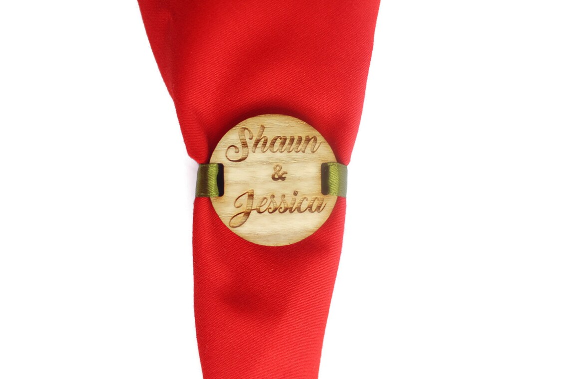 Engagement Napkins Ring SET of 15pcs Personalized Napkin Etsy