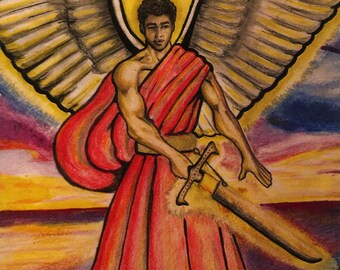 Biglietto d'auguri "Sei al sicuro" dell'Arcangelo Michele (incluso anche nel set dell'Arcangelo)