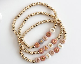 Gold Name Bracelet Beaded Friendship Bracelet for Best Friend Birthday Gift Personalized Jewelry Gift for Her Handmade Bracelet with Name