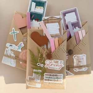 Spiritual Growth Package Christian Gift Box Blessing Kit Devotional Surprise Faith Collection Prayer Journal Bible Study Materials Woman Encouragement Set Heart Charm Accessory Religious Inspiration Items Meaningful Present Idea Daily Faith