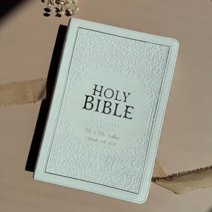 Brown Leather Bible Cover Premium Protection Case Personalized KJV Study Holder Custom Engraved Cross Design Church Ceremony Essential Sacred Scripture Keeper Quality Construction Christian Wedding Gift Bride Groom Present Religious