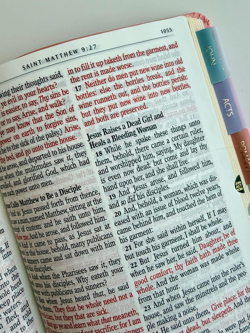 Personalized Bible with Tabs for Women Engraved Name Floral Christian Gift for Mom Baptism Gift for Girl Keepsake Giant Print KJV Bible image 11
