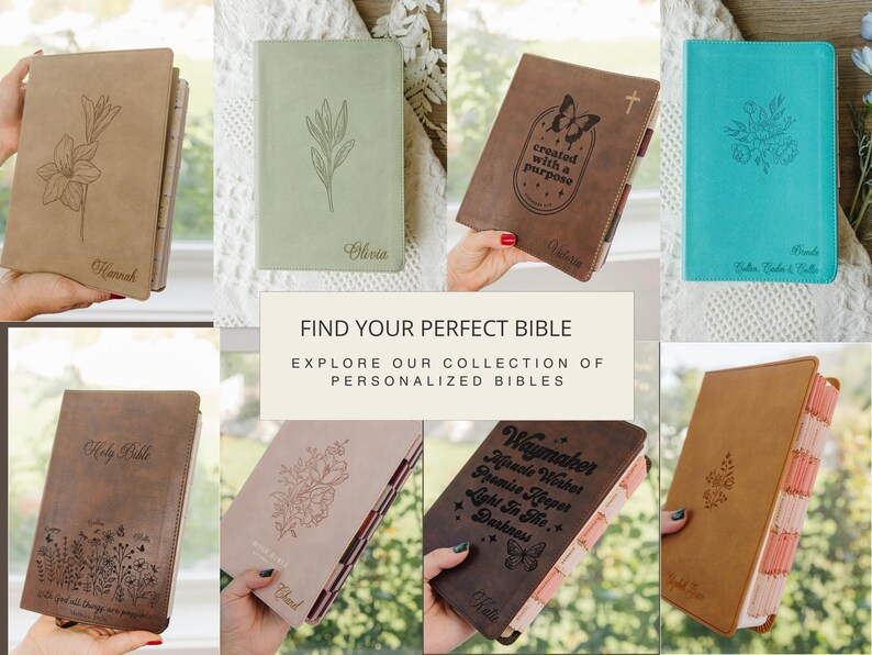 Personalized Wedding Bible Engraved Mr Mrs Names Wedding Date KJV Bible for Bride Engraved Bible for Baptism Gift for Daughter Ceremony image 5