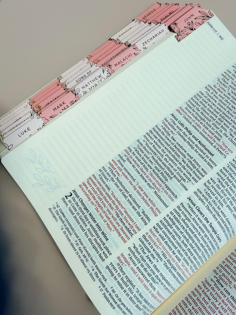 Personalized NIV Bible w/ Floral Tabs for Women Custom Christian Gift Floral Aesthetic Bible Faith Prayer Book Tabbed Scripture Study Guide image 2