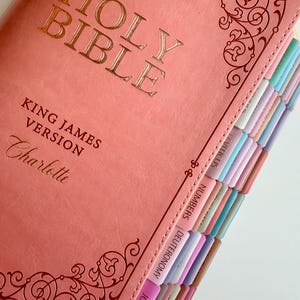 Personalized Bible with Tabs for Women Engraved Name Floral Christian Gift for Mom Baptism Gift for Girl Keepsake Giant Print KJV Bible image 16