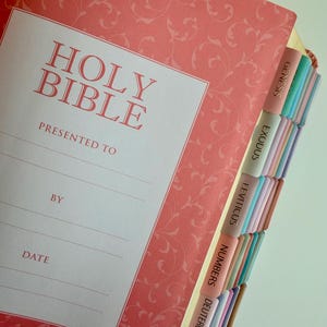 Personalized Bible with Tabs for Women Engraved Name Floral Christian Gift for Mom Baptism Gift for Girl Keepsake Giant Print KJV Bible image 9