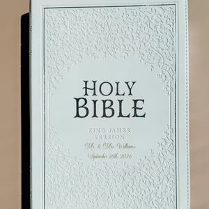 Personalized Wedding Bible Engraved Mr Mrs Names Wedding Date KJV Bible for Bride Engraved Bible for Baptism Gift for Daughter Ceremony image 8