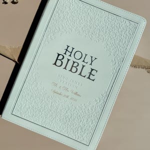 Personalized Wedding Bible Engraved Mr Mrs Names Wedding Date KJV Bible for Bride Engraved Bible for Baptism Gift for Daughter Ceremony image 18