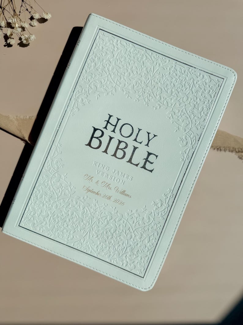 Personalized Wedding Bible Engraved Mr Mrs Names Wedding Date KJV Bible for Bride Engraved Bible for Baptism Gift for Daughter Ceremony image 18