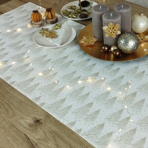 Kersttafelloper | Centerpiece "Kerstboom" Gouden kerstbomen, voor winterdecoratie, adventsdecoratie, kerstdecoratie, dubbellaags!