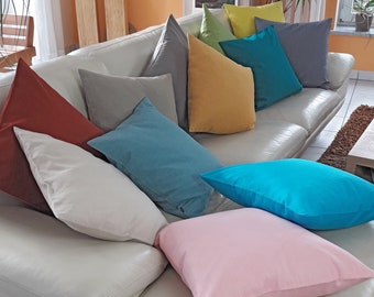 Linen cushion &quot;Lotte&quot; 12 colors, cushion cover, gray green emerald green blue turquoise bleu pink brown taupe yellow mustard yellow ochre rust, autumn decoration