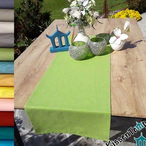 Leinen-TischLäufer / Mitteldecke "Lotte", 12 Farben beige natur grau gelbgrün blau türkis rosa braun gelb curry ocker, Hochzeits-Tischdeko