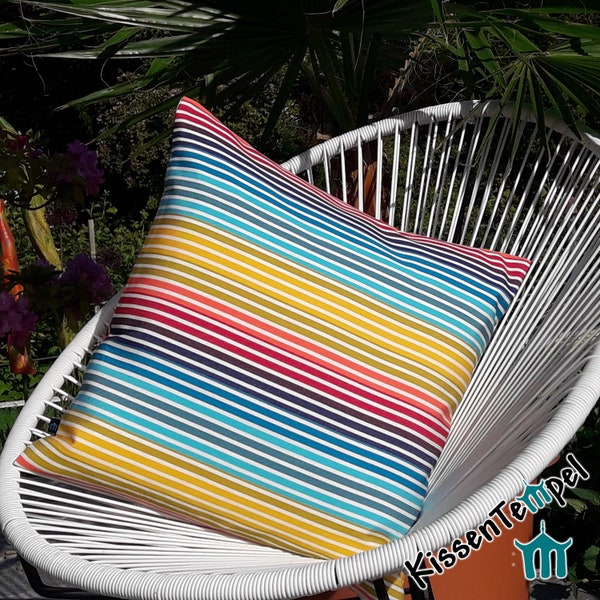 Véritable housse de coussin d'extérieur "Rainbow" résistante aux UV, aux intempéries avec revêtement Téflon, toutes tailles, pour terrasse, balcon, jardin d'hiver, camping