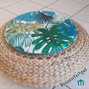 Echt buitenzitkussen &quot;Jungle Feeling rond&quot; inclusief vulling en rits, UV-bestendig, weerbestendig, Ø 42 cm, tuinkussen voor buiten