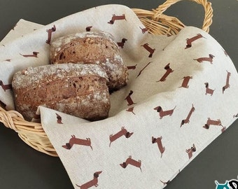 GeschirrTuch "Dackel", Küchentuch, Geschenk für Dackelfreunde, Dackelbesitzer, Stoff: OEKO-TEX® Standard 100, OsterGeschenk Dachshund