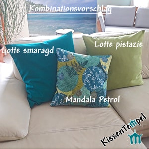SofaKissen Mandala Petrol im Asia-Style, alle Größen, Kissenbezug, filigrane runde Mandalas, blau grün türkis petrol mint, Frühlingsdeko Bild 6