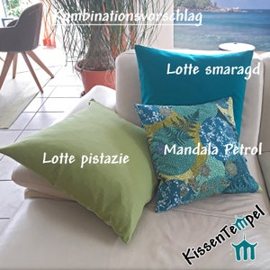 SofaKissen Mandala Petrol im Asia-Style, alle Größen, Kissenbezug, filigrane runde Mandalas, blau grün türkis petrol mint, Frühlingsdeko Bild 7