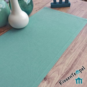 Real outdoor table runner Nizza, mint green or gray, UV-resistant, weatherproof, water-repellent, for patio, balcony, winter garden, camping image 3