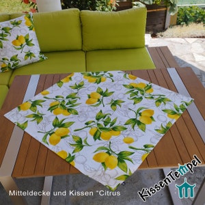 Zitronen Mitteldecke *Citrus*  doppellagig ! mit sommerlichen Zitronen-Motiven