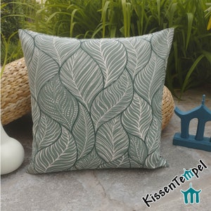 Cushion cover "Fine Garden", all sizes, decorative cushion with leaf pattern in sage, gray green, reed, sofa cushion for your spring decoration