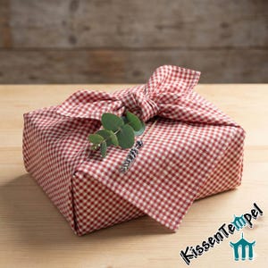 Furoshiki, checkered gift wrap "Bavaria", reusable gift wrapping, fabric gift wrap for birthday presents